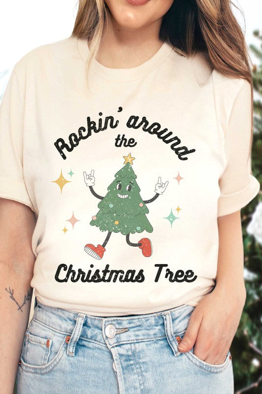 ROCKIN AROUND THE CHRISTMAS TREE Graphic Tee