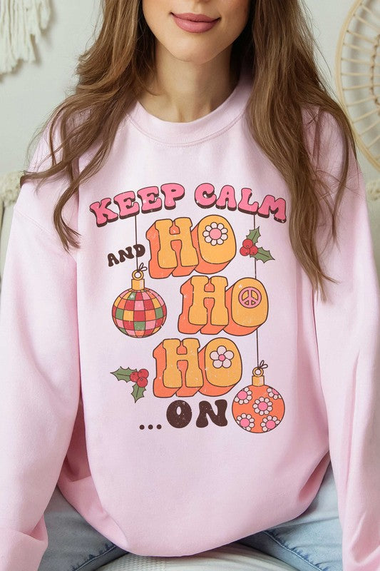 KEEP CALM AND HO HO HO ON Graphic Crewneck