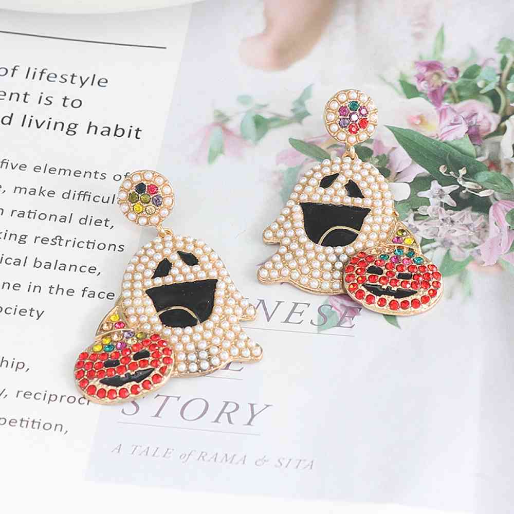 Ghost Rhinestone Alloy Earrings